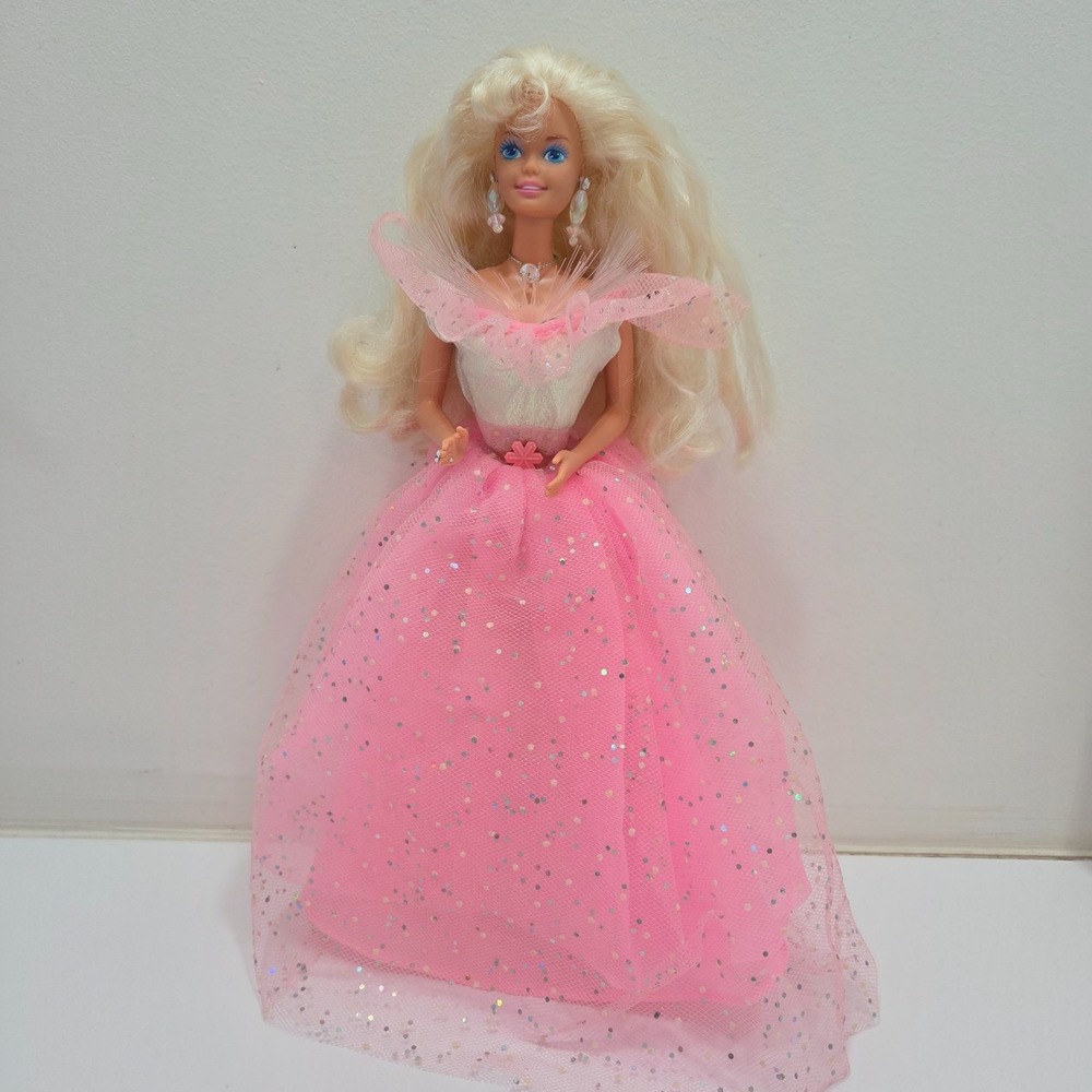1993 Twinkle Lights Barbie‎ #10390 Jewelry Gown Blonde Hair UNTESTED For PARTS